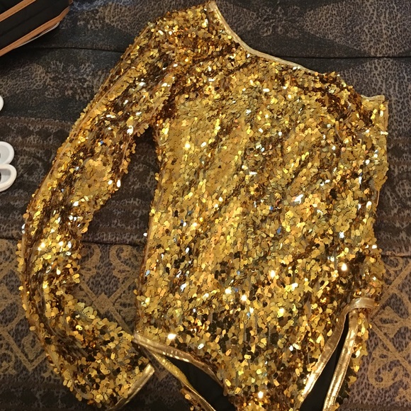 Gold bodysuit