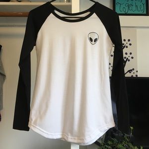 Alien Printed Baseball Tee