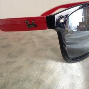 Red & black Ray Ban sunglasses