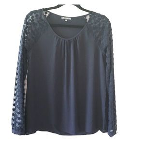 Boutique lace blouse. Perfect navy top!