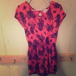 Pink and blue romper