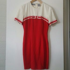Vintage Liz Claiborne red & white polka dot dress!