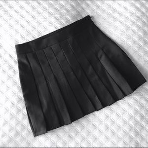 💝Black pleated mini skirt