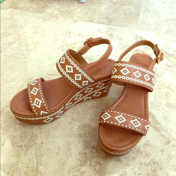 Toru Burch Woven Wedge Sandals