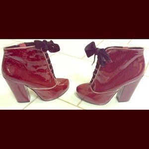 Top Shop Oxblood Platform Booties