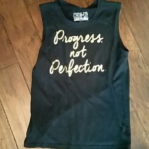 Progress not perfection tank top, sz large