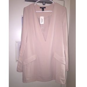 Forever 21 size M blush pink deep v neck dress