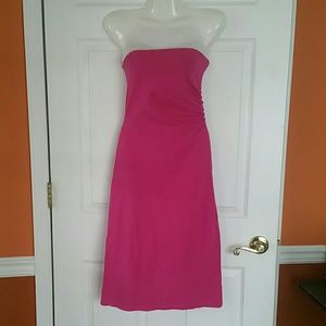 pink strapless dress