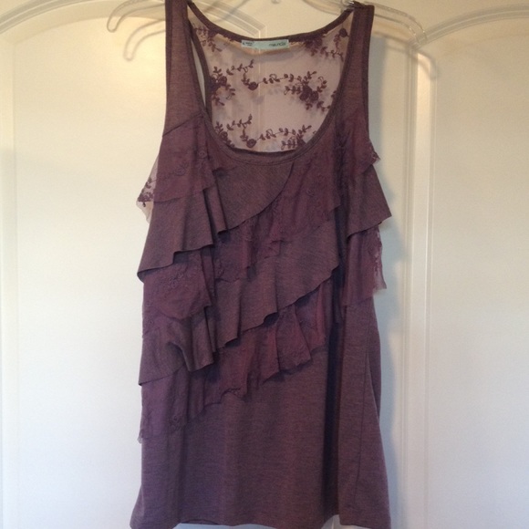 Maurice's Layered purple lace tank top.