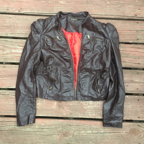 🎉SALE🎉Jou Jou brown faux-leather jacket. Size XL