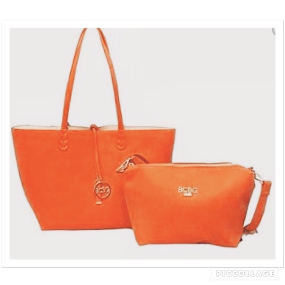 NEW BCBG REVERSIBLE LG TOTE & MED SATCHEL