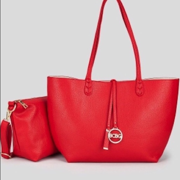 NEW BCBG REVERSIBLE LG TOTE & MED SATCHEL