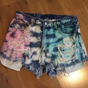 LF tie-dye high waisted shorts