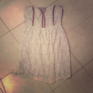 Strapless lace dress