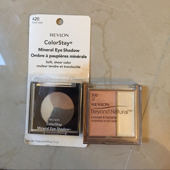 Concealer highlighter and eye shadow