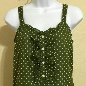 Olive Green Dotted Tank