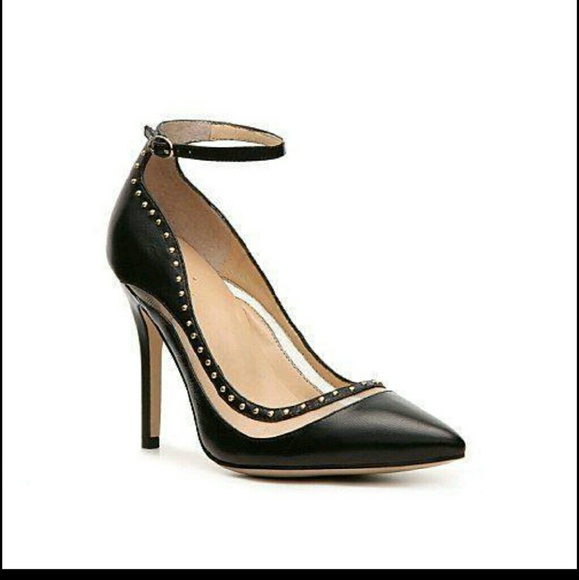 Levity Kimi black leather studded heels 9