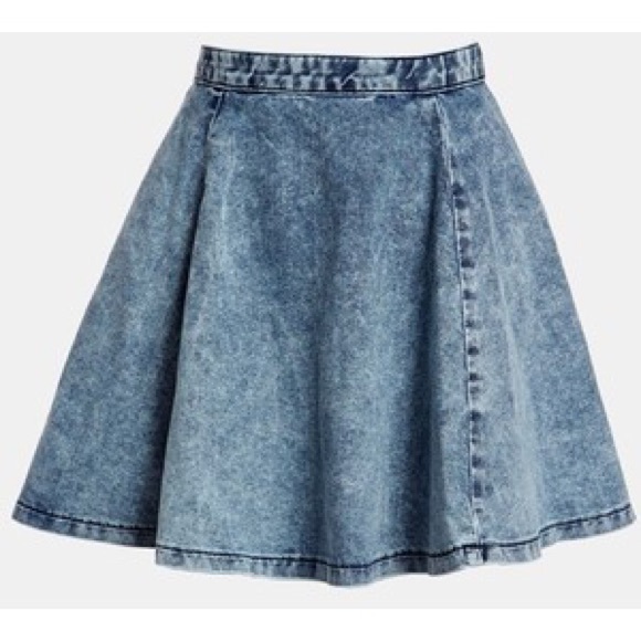 Acid Wash Skater Skirt
