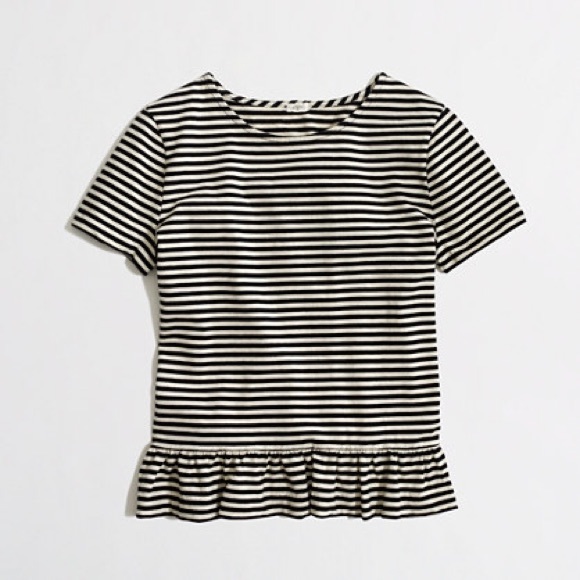 JCrew Factory stripe peplum tee