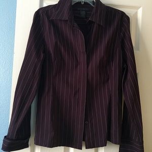 Express Button Down Pin Stripe Long Sleeve Shirt