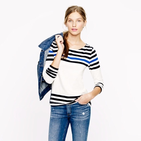 JCrew Sailor Tee in engineered stripe