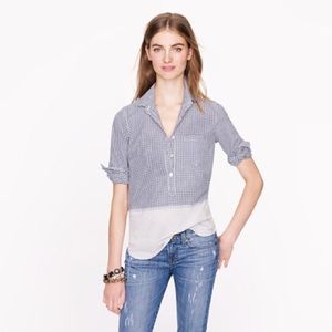 JCrew gingham stripe popover