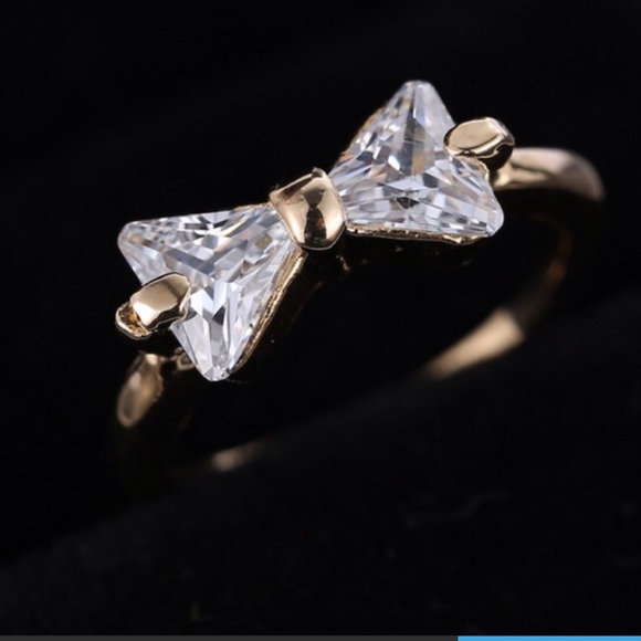 BOW CRYSTAL GOLD RING, NWT 🔆🔆🔆🔆🔆 - Picture 4 of 5