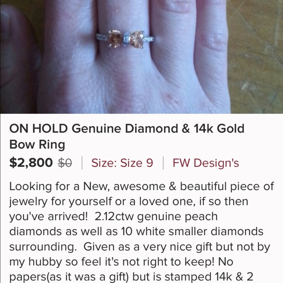 BOW CRYSTAL GOLD RING, NWT 🔆🔆🔆🔆🔆 - Picture 3 of 5