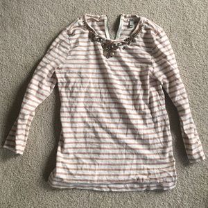 J Crew jcrew Striped Jeweled Top shirt XS