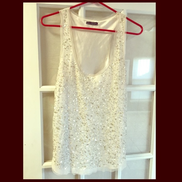 Cream White  American Eagle Sequence Top - Picture 1 of 2
