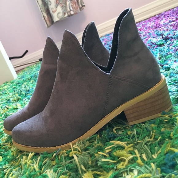 suede cut out booties
