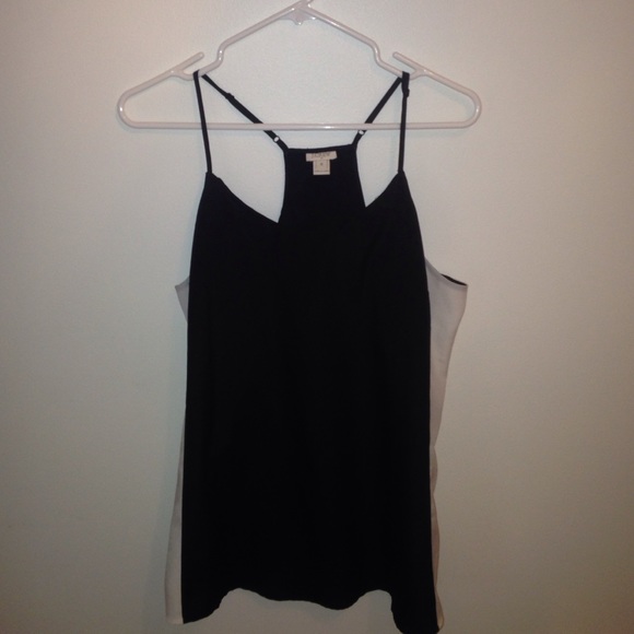 JCrew Black and white flowy tank top