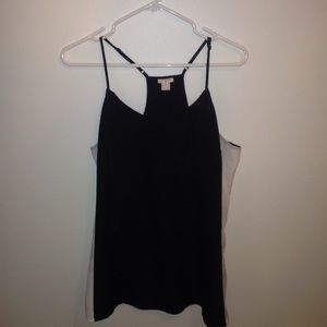 JCrew Black and white flowy tank top