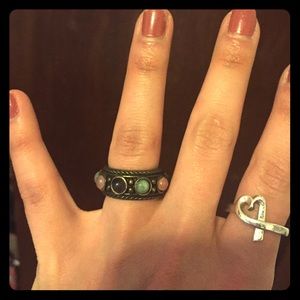 Lucky brand size 7 multi color studded ring