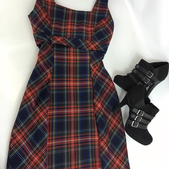 NWT RETAIL Plaid back zip BodyCon Dress - Picture 2 of 4