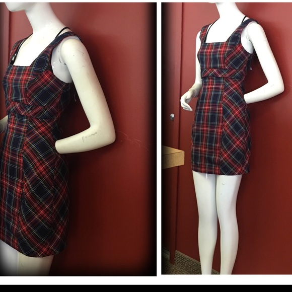 NWT RETAIL Plaid back zip BodyCon Dress - Picture 3 of 4