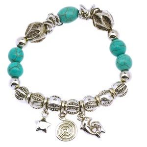 Silver and turquoise bracelet