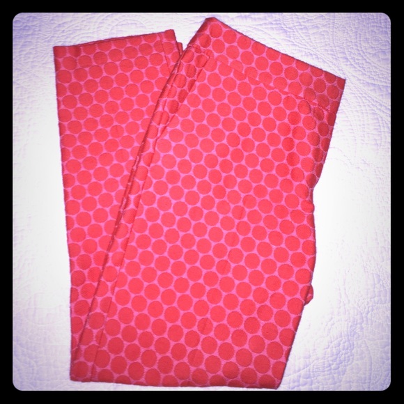 Boden coral polka dot ankle pants