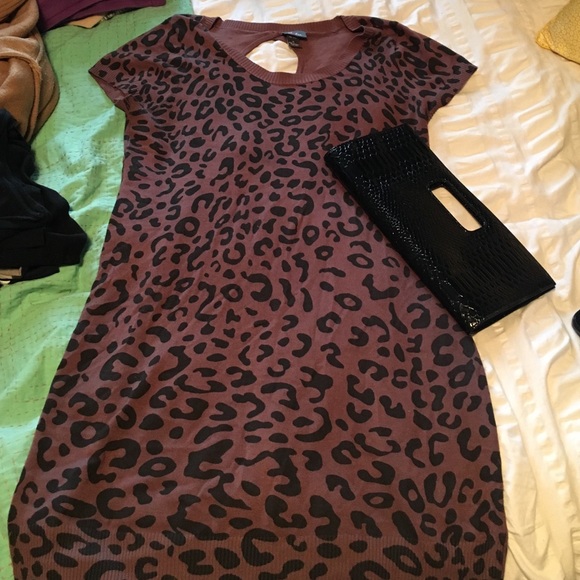 Jr. Plus animal print sweater dress