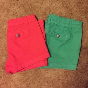 Set of colored shorts