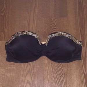 Victoria's Secret Black and Gold Swim Suit Top