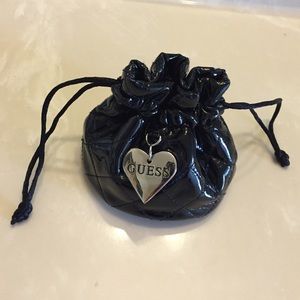 New Guess faux quilted leather drawstring gift bag