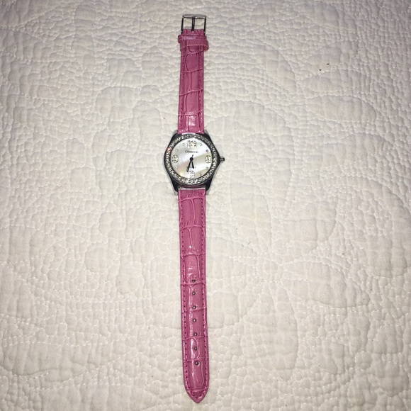 Pink leather watch
