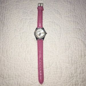 Pink leather watch