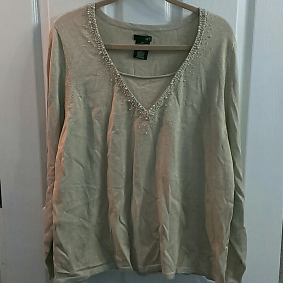 Flashy Gold Pullover Blouse