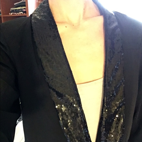 Black Tuxedo Style Sequin Blazer