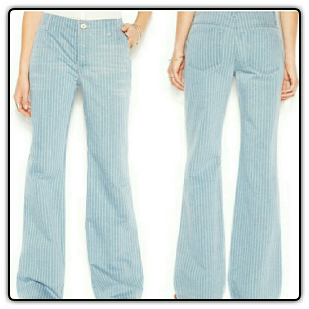 🎉🎊HP🎊🎉NWT Free People Wide Leg RailRoad Striped Jeans