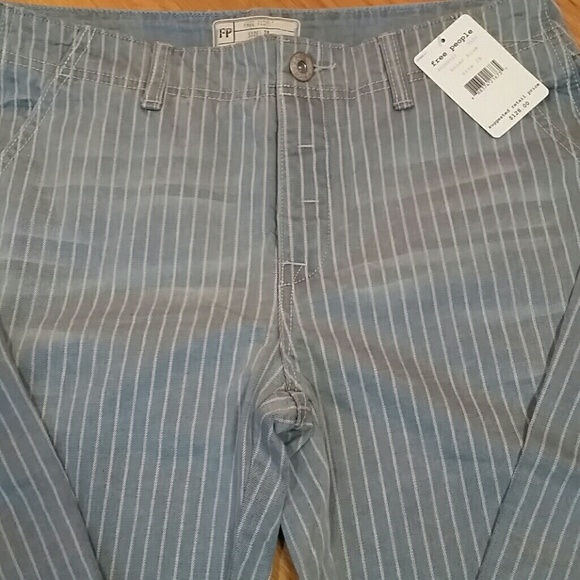 🎉🎊HP🎊🎉NWT Free People Wide Leg RailRoad Striped Jeans - Picture 2 of 4