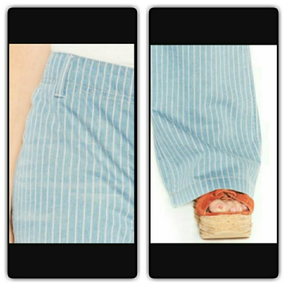 🎉🎊HP🎊🎉NWT Free People Wide Leg RailRoad Striped Jeans - Picture 4 of 4