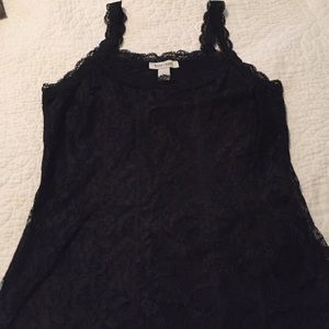 WHBM black lace cami